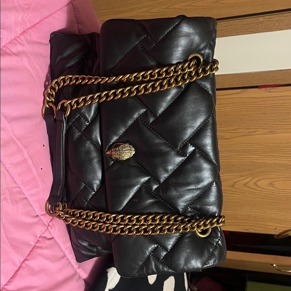 Kurt Geiger Black xxl Quilted Clutch with Gold Chain - Picture 2 of 7